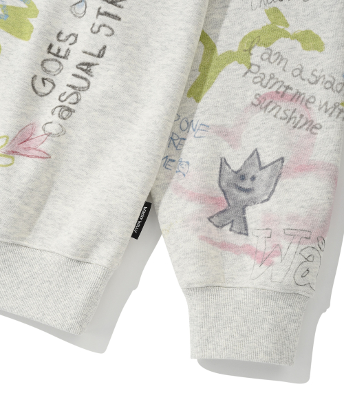 Kiki Graffiti Print Sweatshirt Oatmeal
