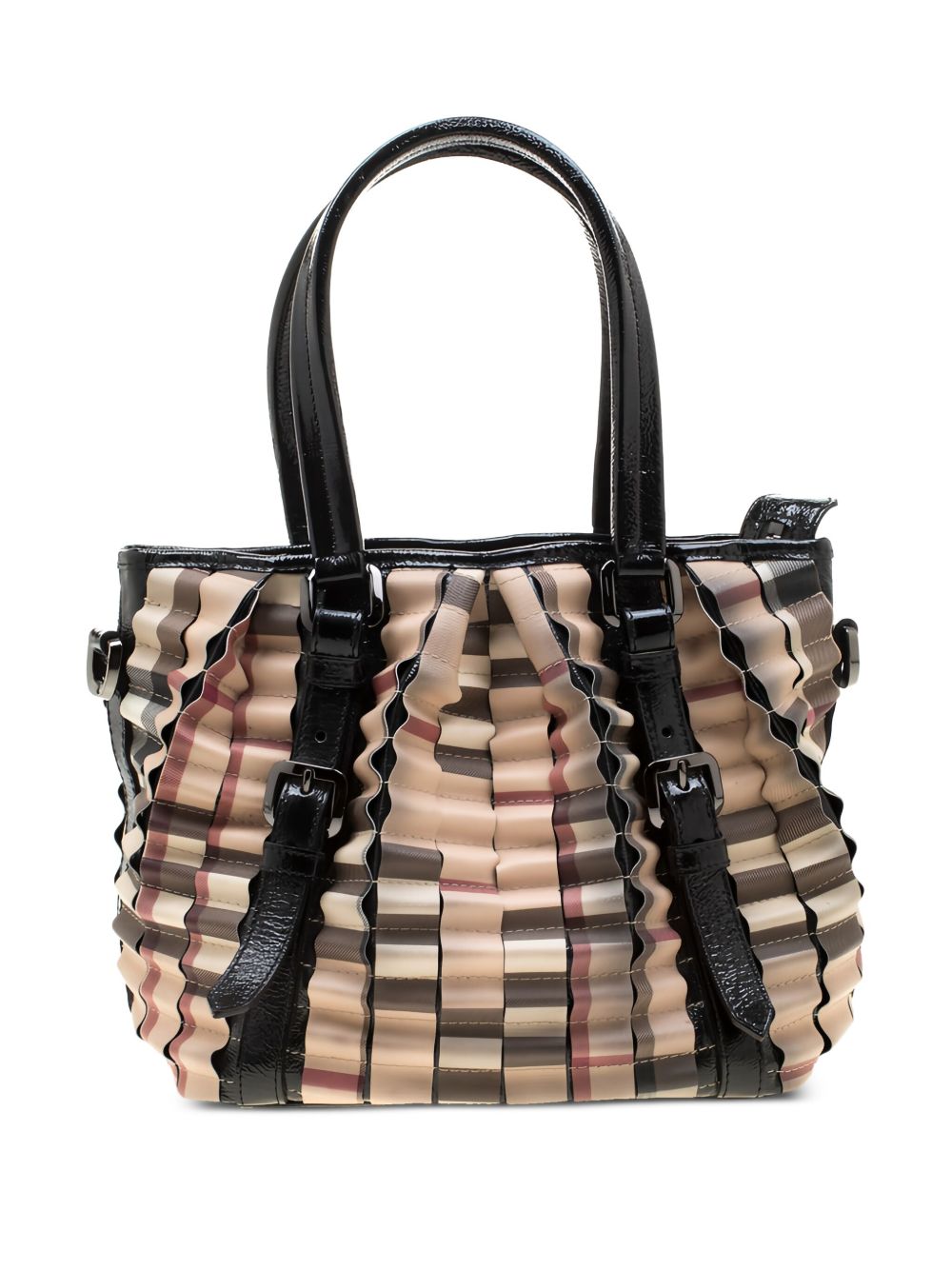 Nova Check Cartridge Pleat tote bag - Brown