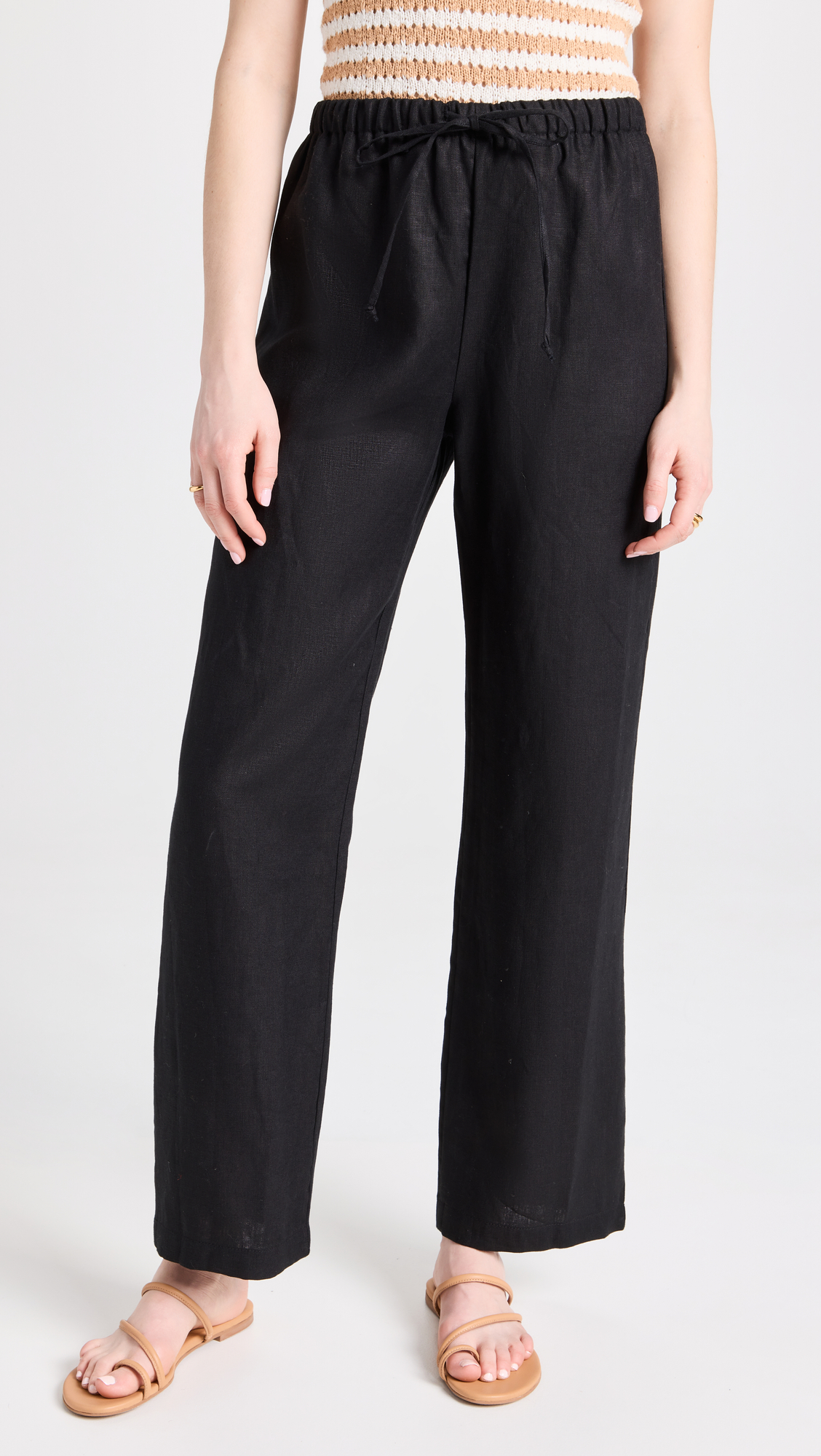 Olina Mid-Rise Linen Pants