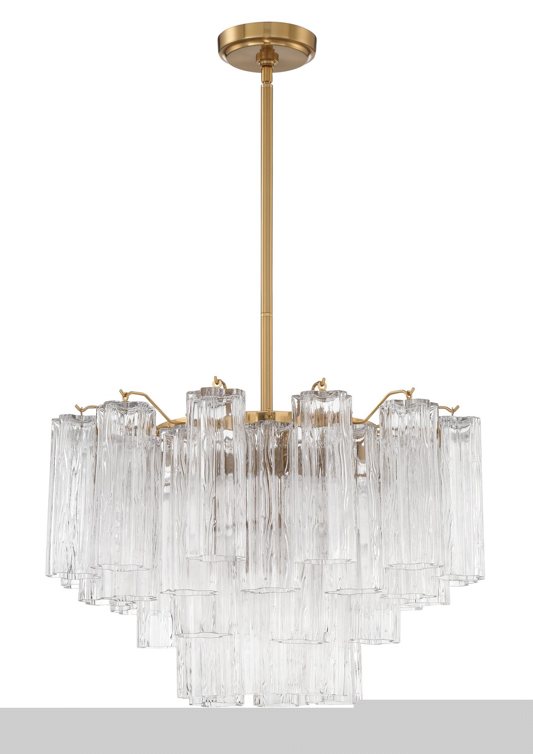Aged Brass Nine Light Chandelier from the Addis Collection