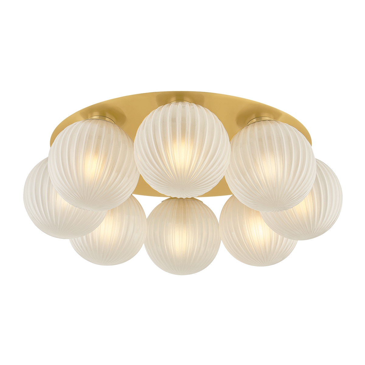 Vintage Polished Brass Flush Mount from the Vernazza Collection