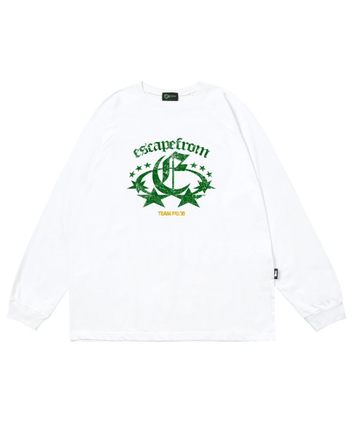Green Team Number 06 Print Long Sleeve White