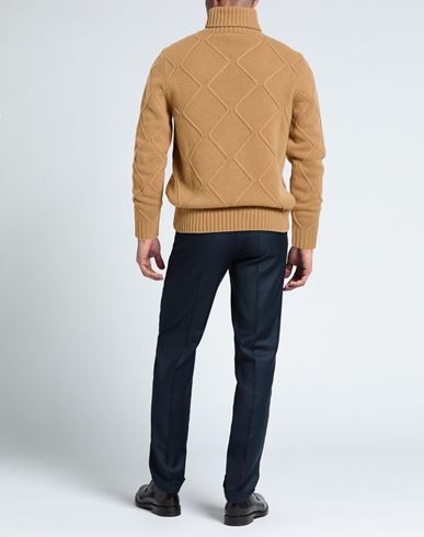 Man Turtleneck Camel Size 36 Virgin Wool, Cashmere