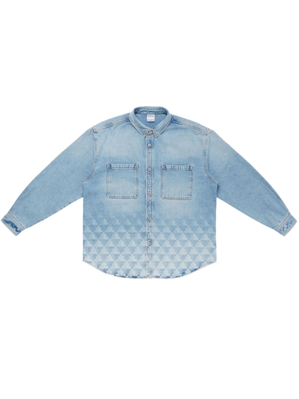 Laser Cross denim overshirt - Blue