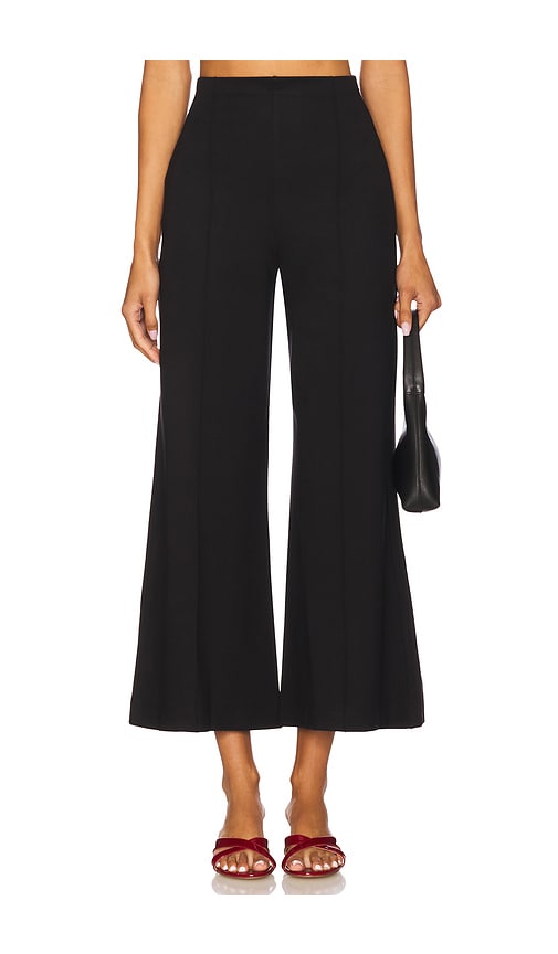 Ripley Rader Ponte Knit Wide Cropped Leg Pant in Black. Größe S. Also in L