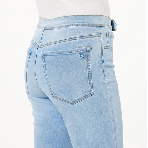 New Classic Stretch Denim Tab Waistband Flare Jean - Tan
