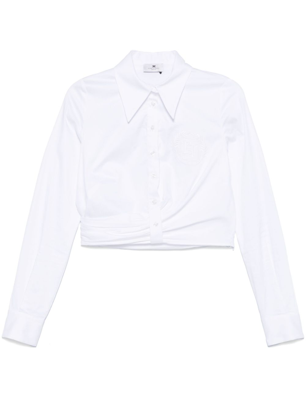 Draped cropped blouse - Black