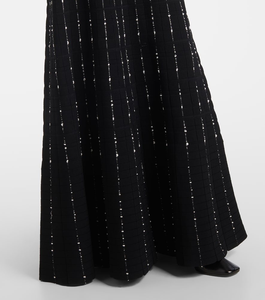 Ribbed-knit cotton-blend maxi skirt