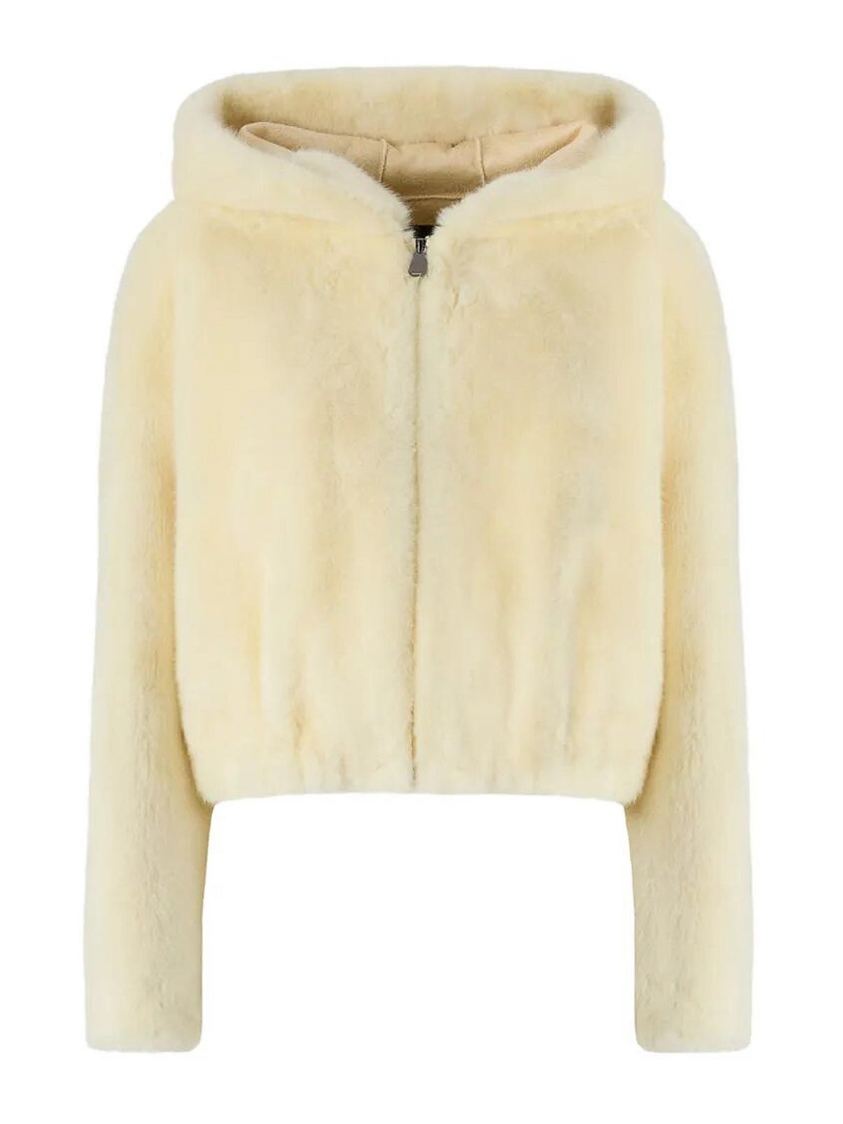 Pinko - faux fur hooded coat long sleeve