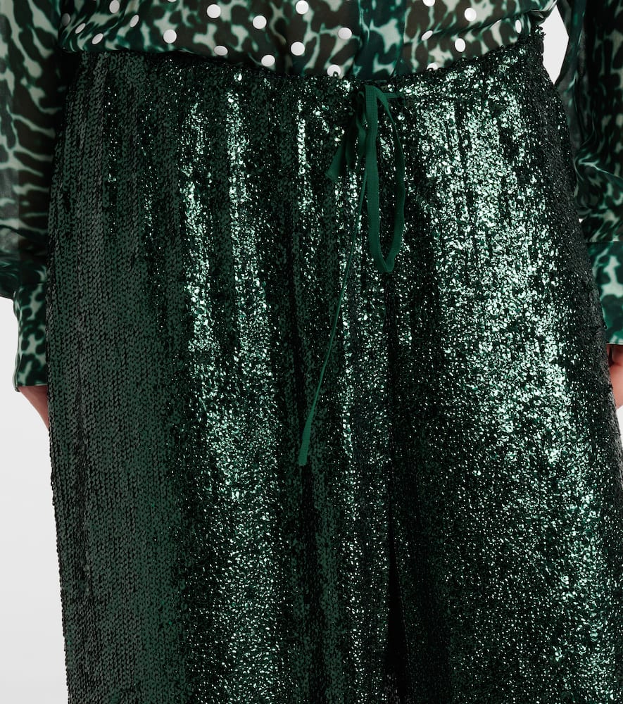 Sequined straight pants