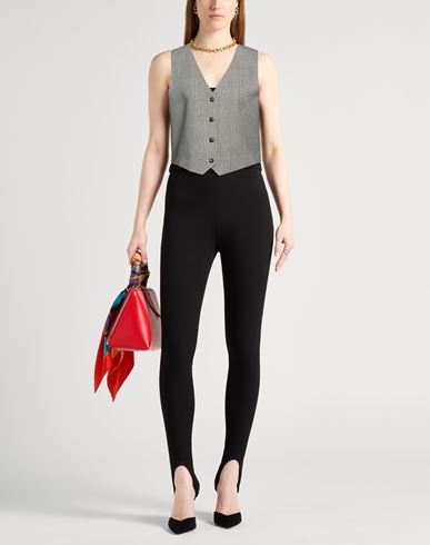 Woman Tailored Vest Grey Size 6 Cotton, Elastane