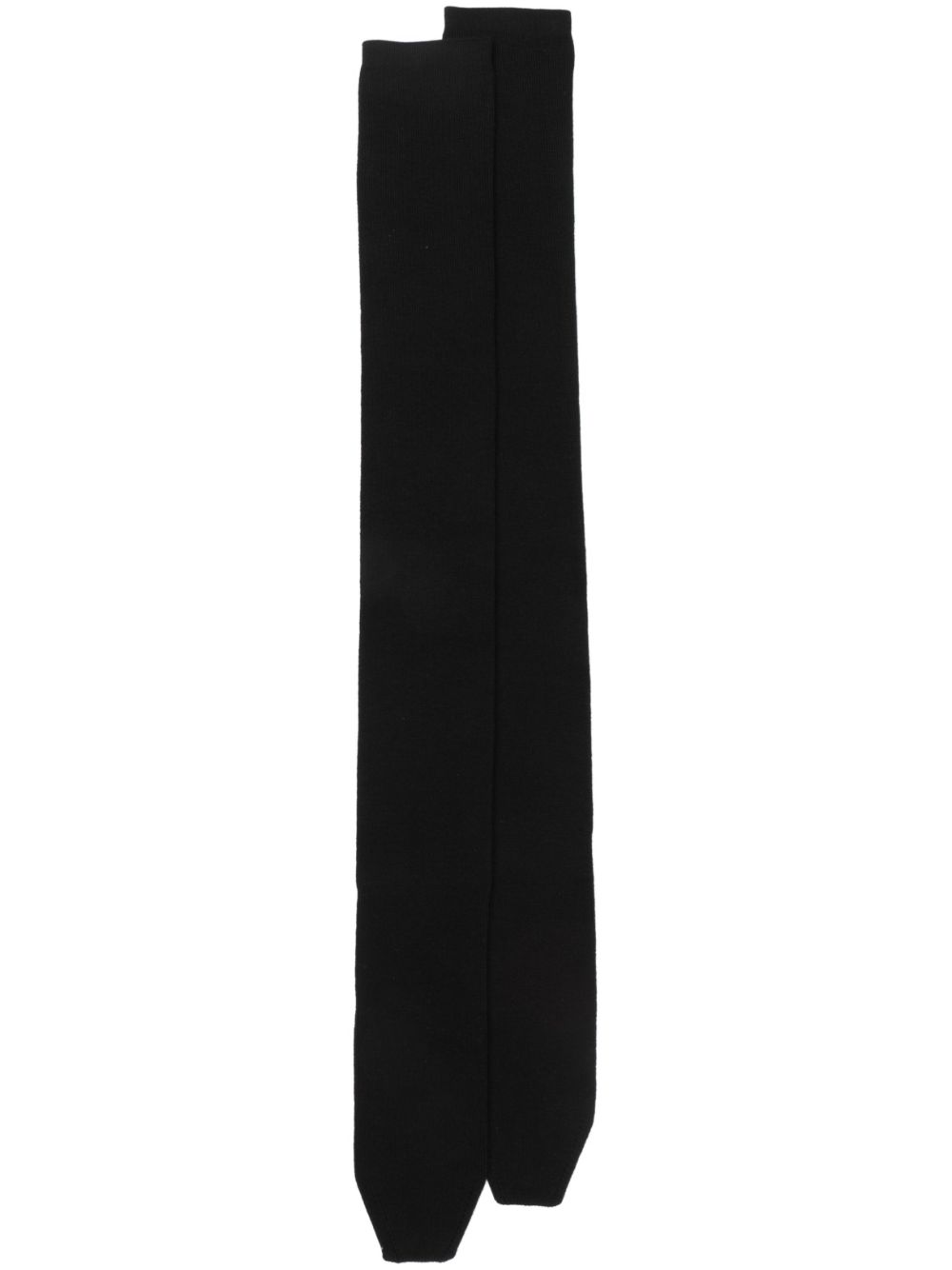 Thigh-length ribbed socks - Black