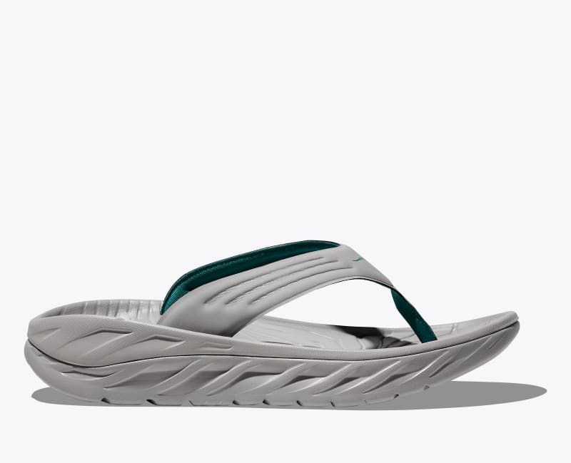 HOKA Men's ORA Recovery Flip Shoes in Stellar Grey/Oceanic