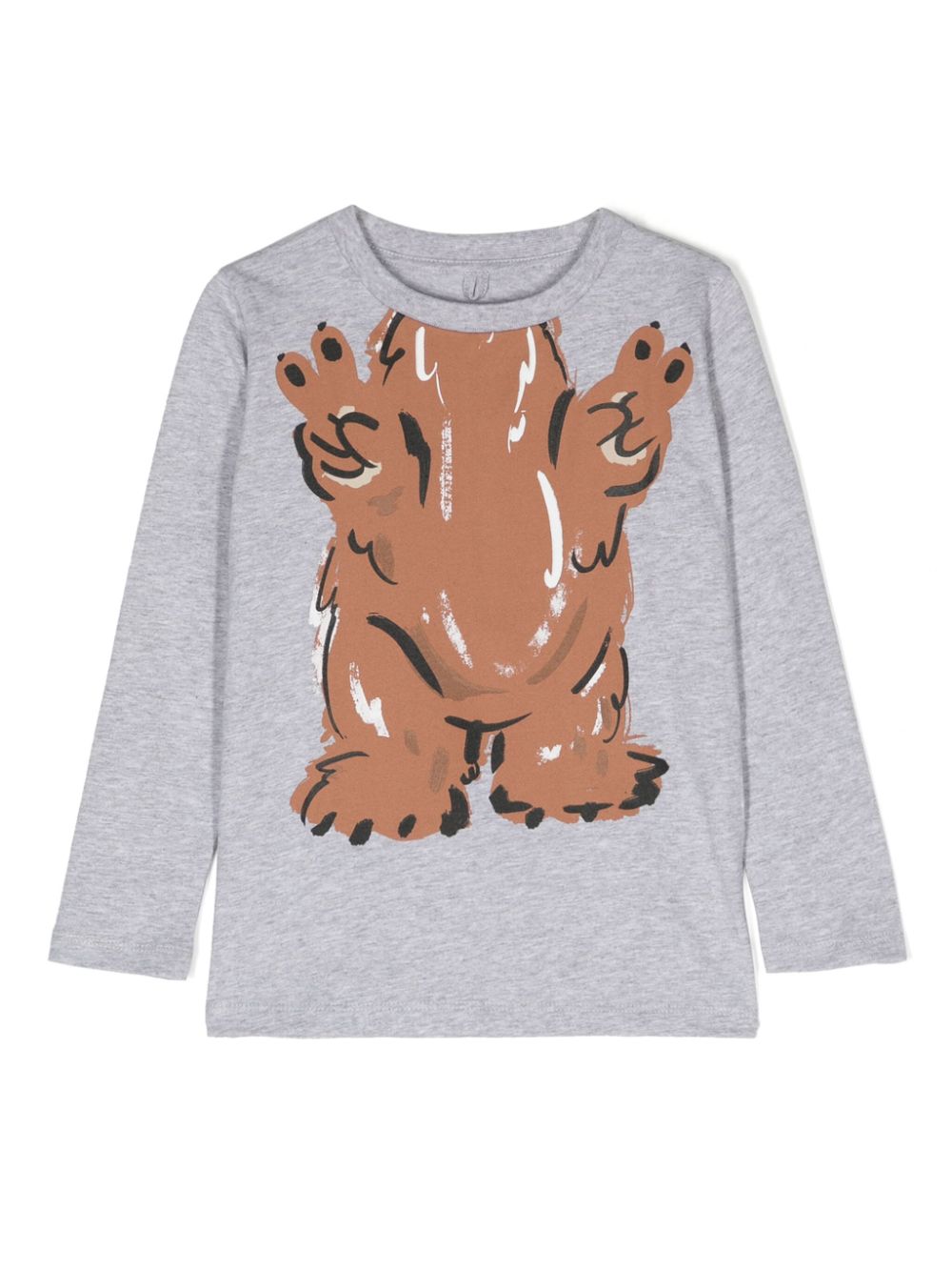 Bear-print cotton T-shirt - Grey