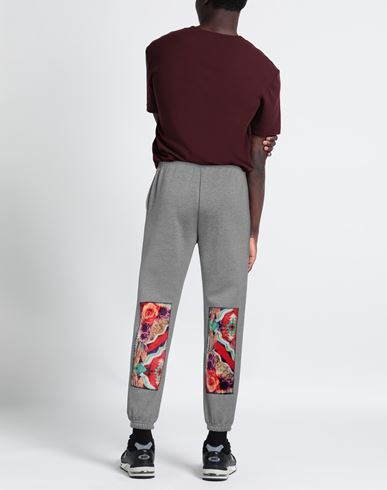 Man Pants Grey Size L Cotton, Polyester