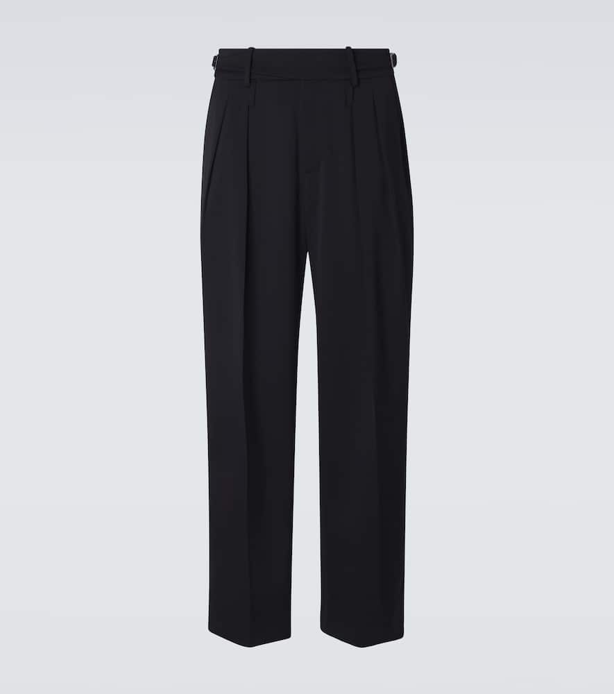 Virgin wool gabardine wide-leg pants