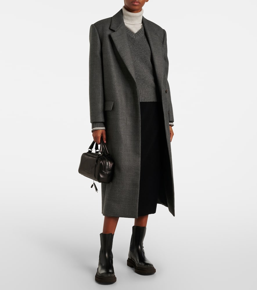 Wool, cashmere and silk midi skirt