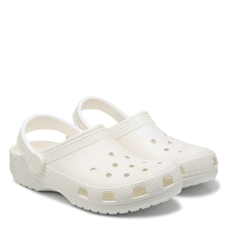 Glitter Classic Clog Shoes (White Glitter)