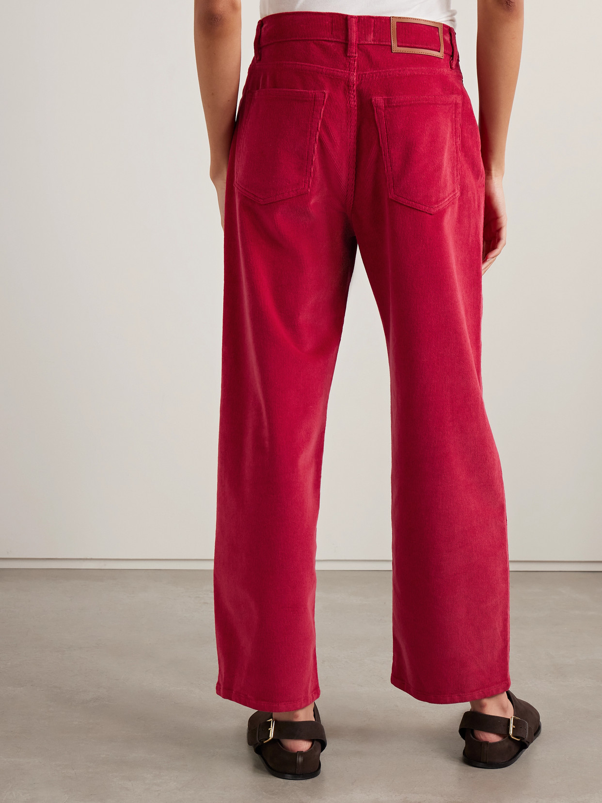 Marilyn Cotton-blend Corduroy Wide-leg Pants - Red