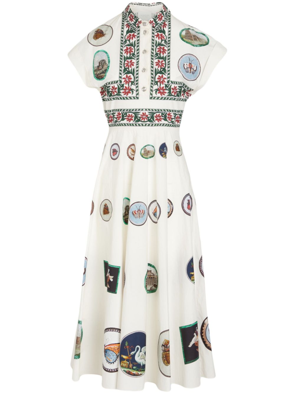 Micromosaic midi dress - Neutrals