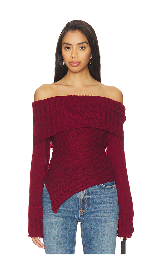 Line & Dot Betty Sweater in Burgundy. - S also in L