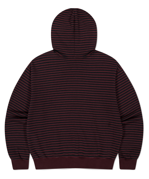 EMPTY STRIPE ZIP UP HOODIE BURGUNDY