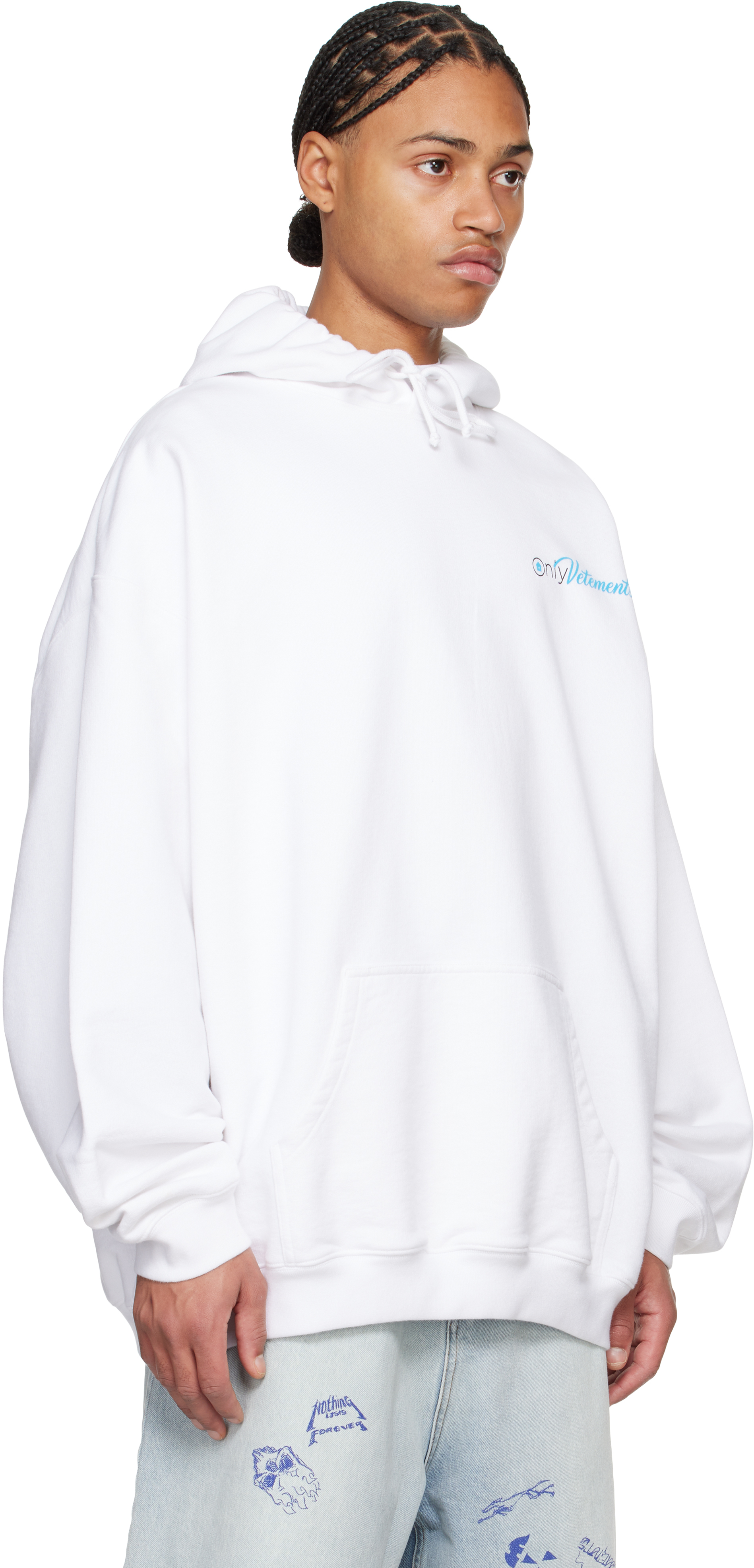 VETEMENTS White 'Only Vetements' Oversized Hoodie