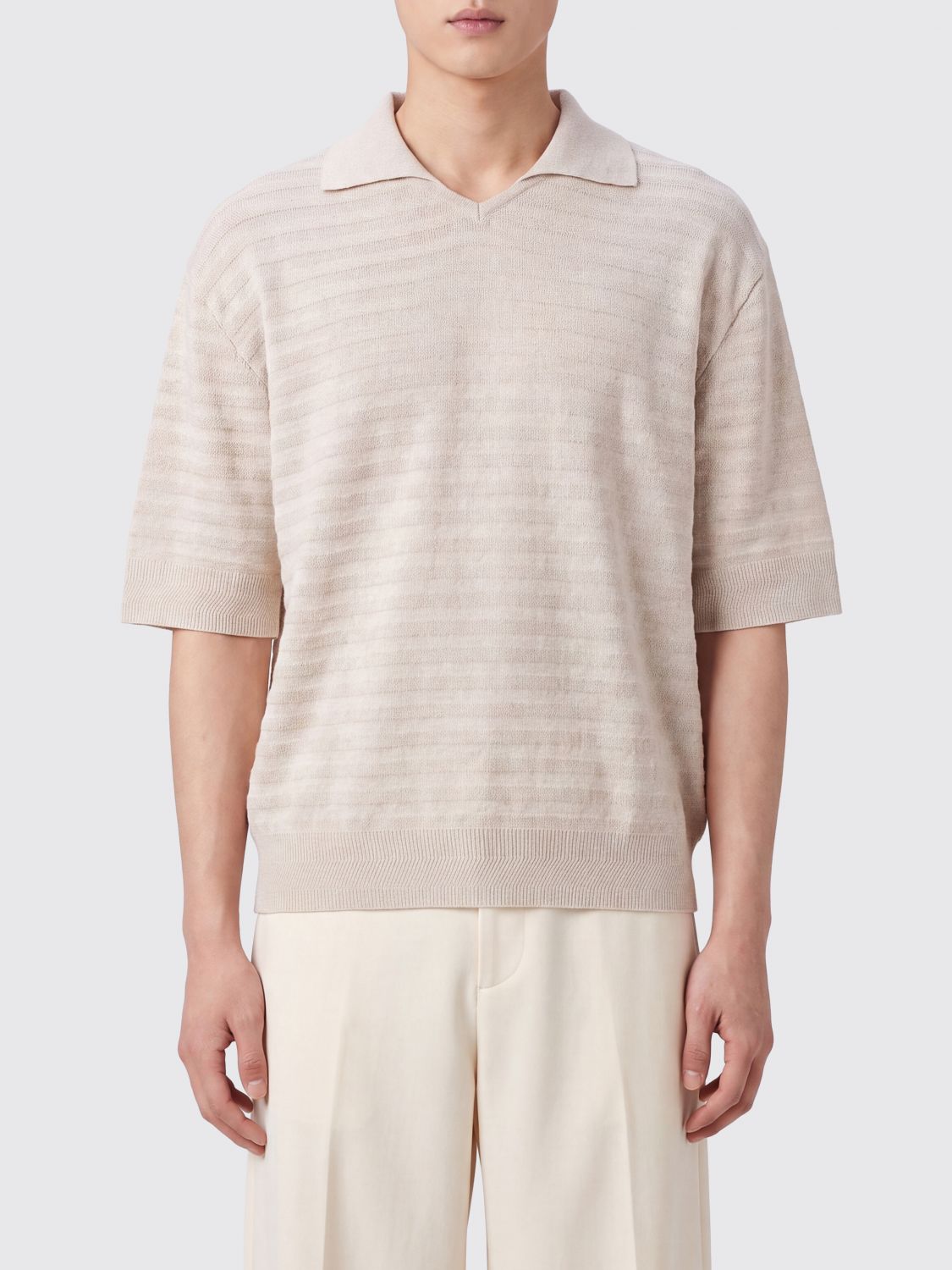Polo Shirt Men color Beige