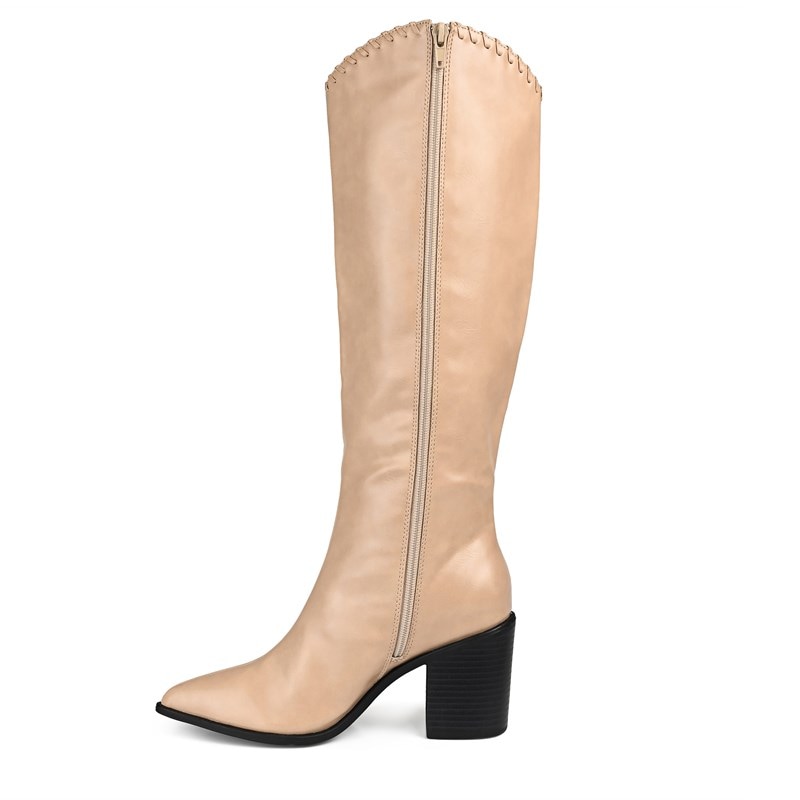 Women's Daria X-Wide Calf Knee High Western Boots (Tan)