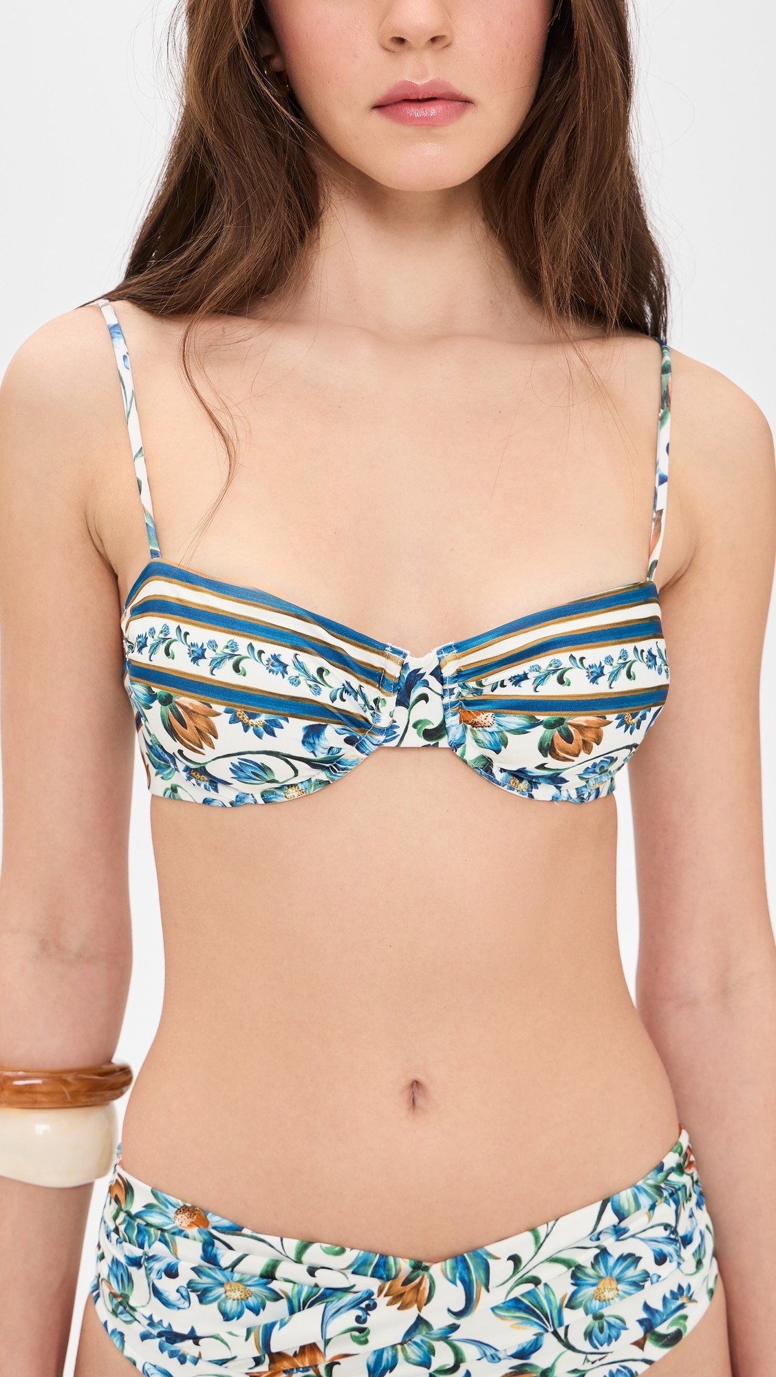 Flora Tile Under Wire Bikini Top Flora Tile Off White