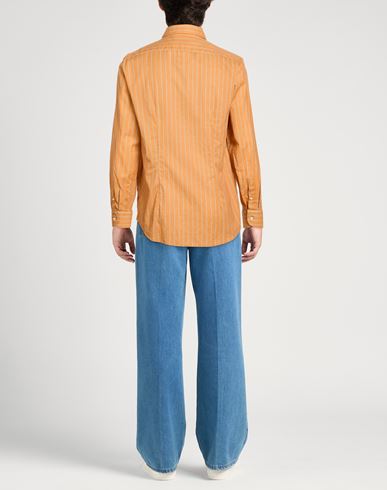 Man Shirt Orange Size 15 ½ Linen, Cotton