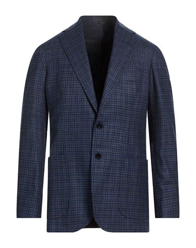 Man Blazer Navy Size 36 Virgin Wool, Silk, Linen
