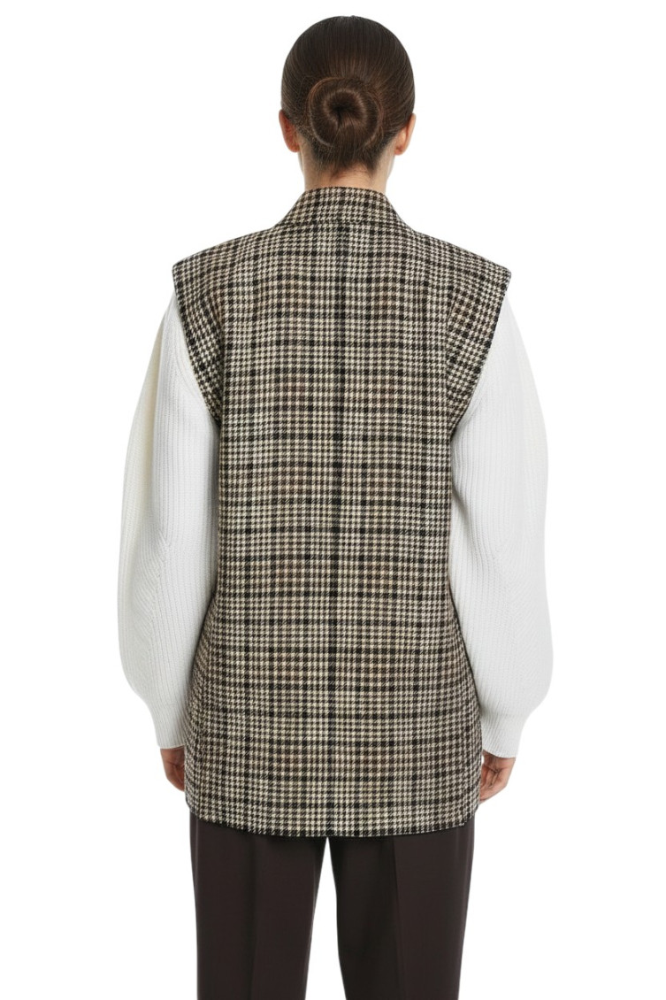 Multicolor Checks Notched Lapel Blazer