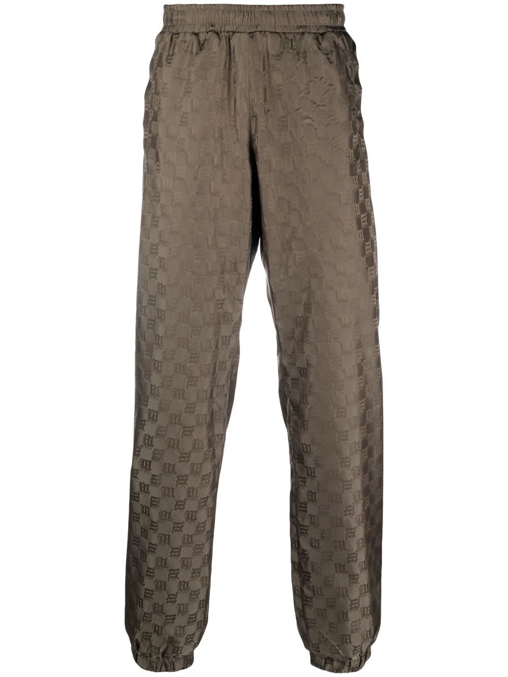 Monogram-pattern trackpants - Green