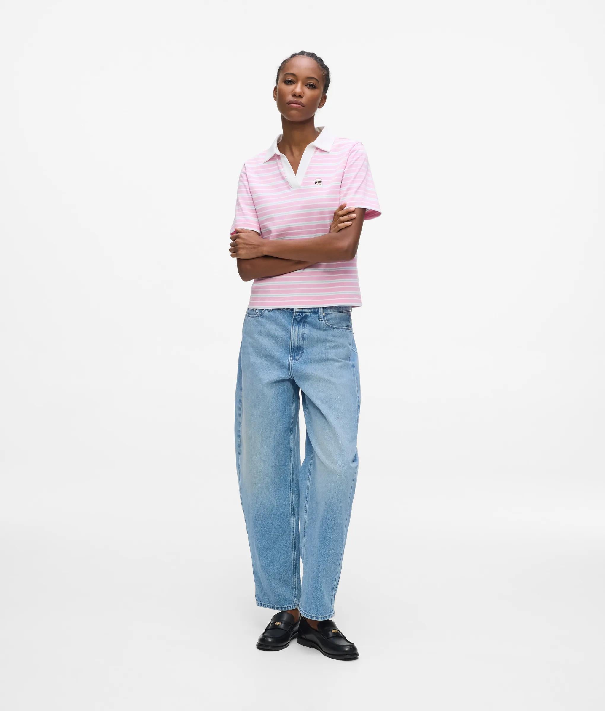 Karl Lagerfeld - Ikon Stripe Polo Shirt, Woman