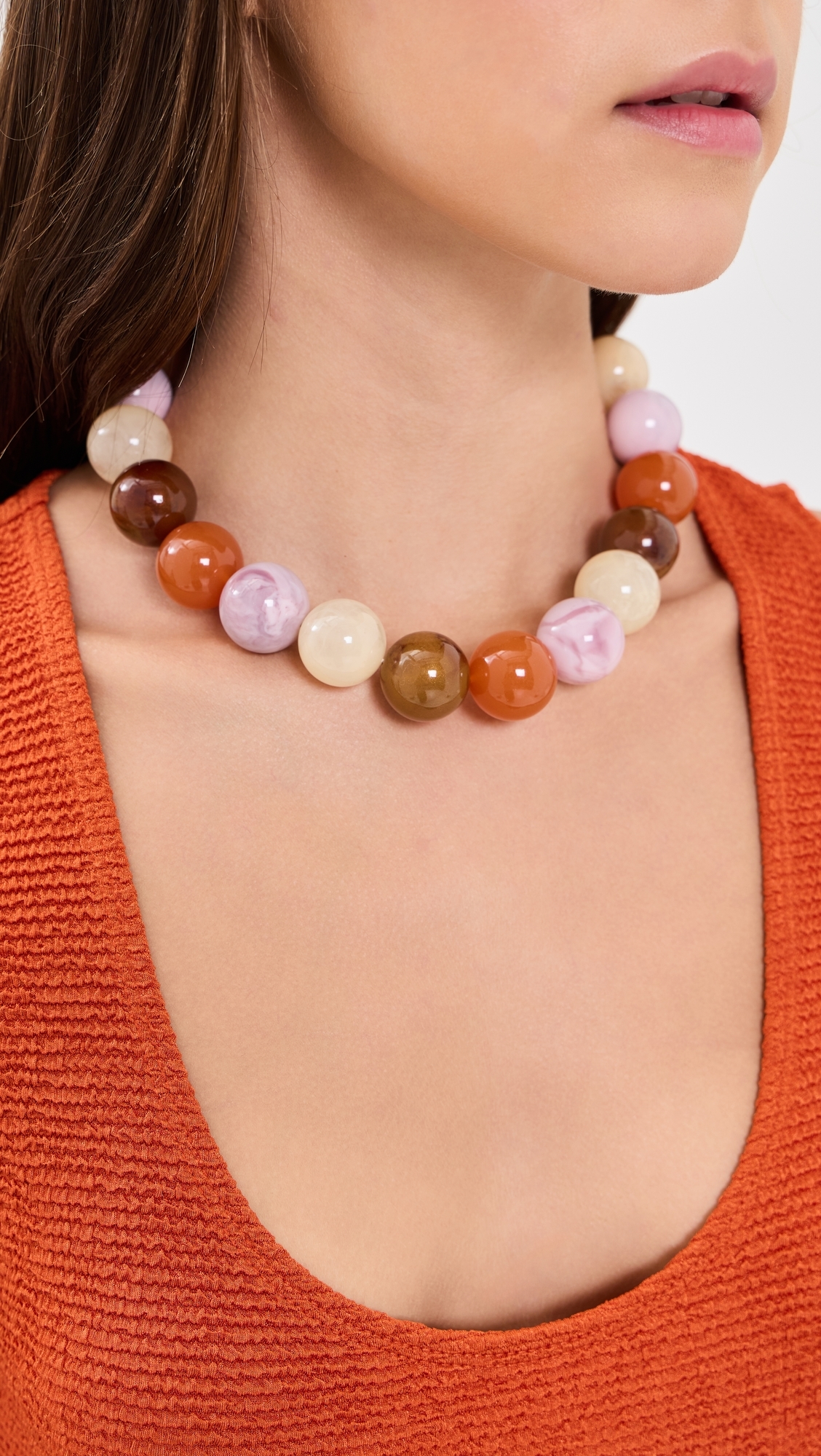Jane Beaded Necklace Neutral One Size