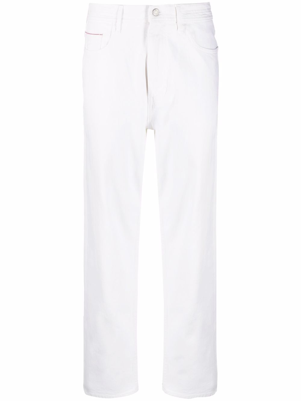 Cropped straight-leg jeans - White