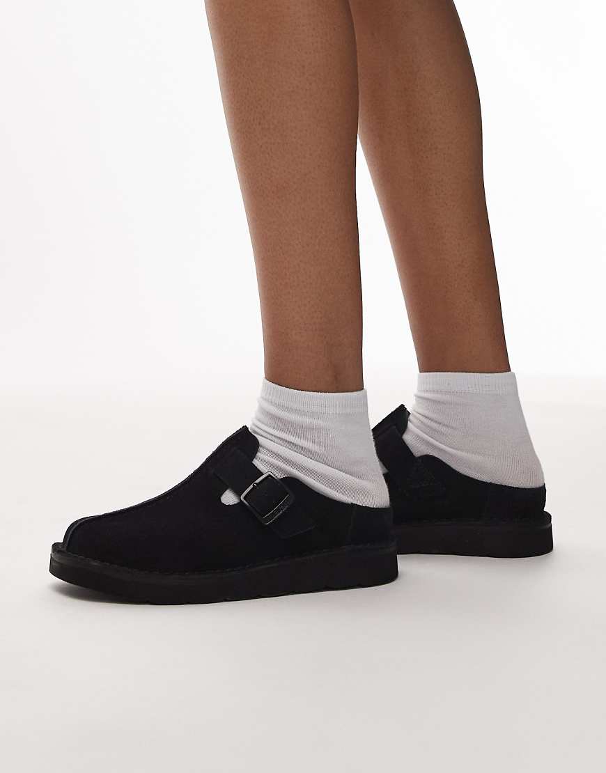 Solsbury mule in black suede