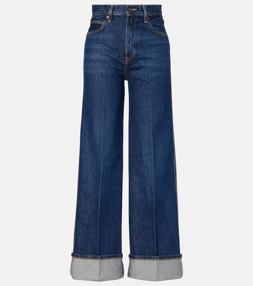 The Cuffed Wide high-rise wide-leg jeans