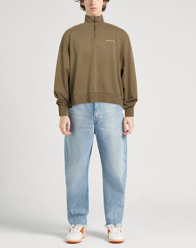 Man Sweatshirt Military green Size M Organic cotton, Elastane, Polyester