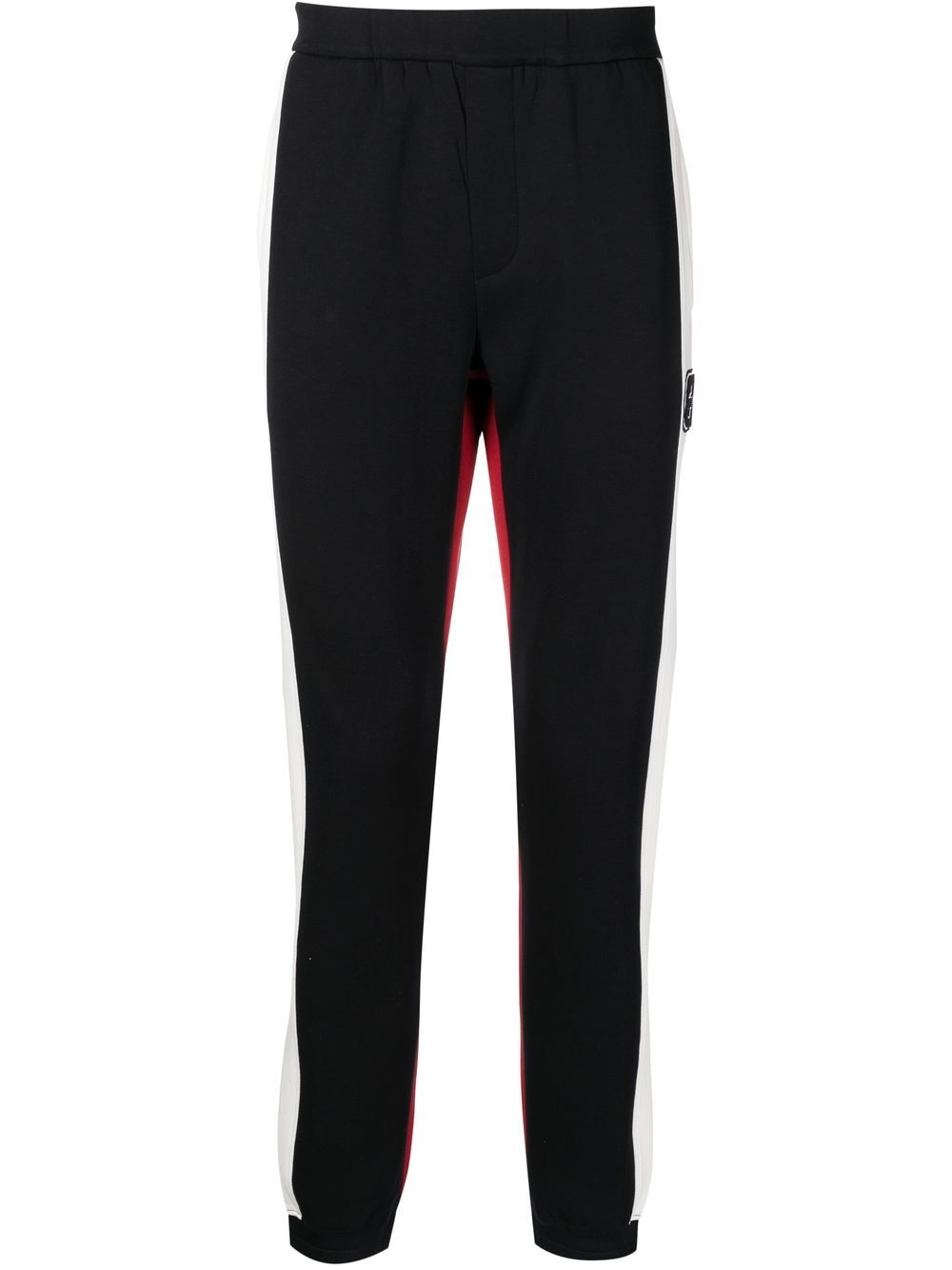 Colour-block panelled track pants - Black