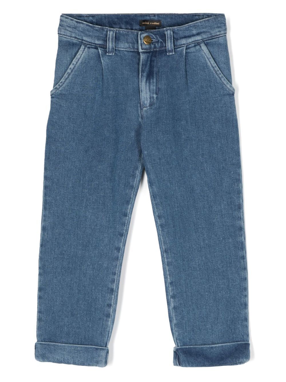 Pleat-detail chino trousers - Blue