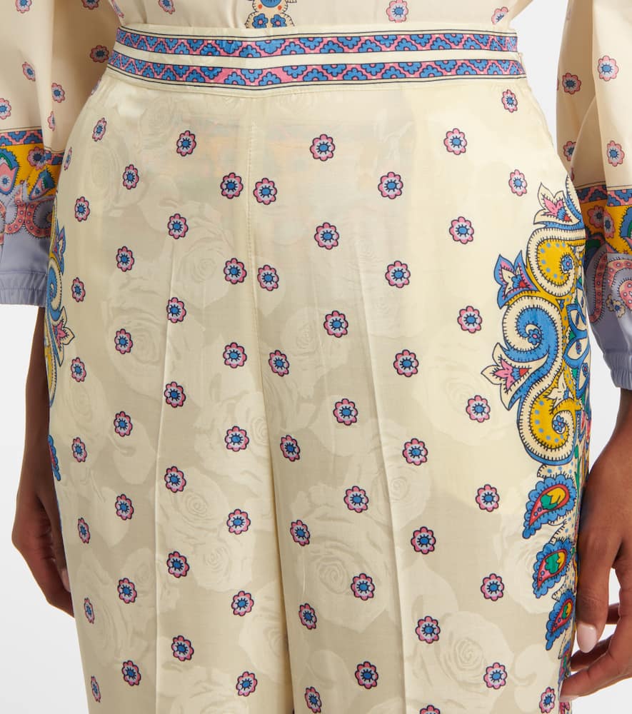 Printed high-rise straight pants