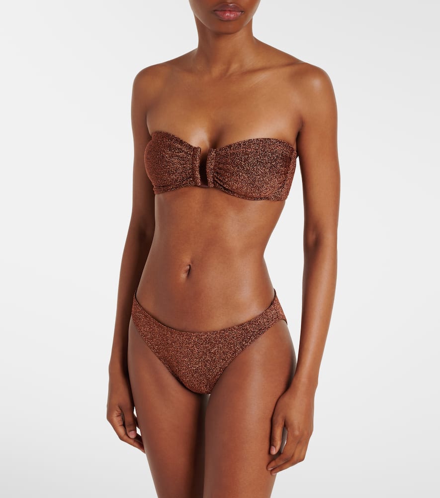 Eres Etincelant lurex bandeau bikini bottoms