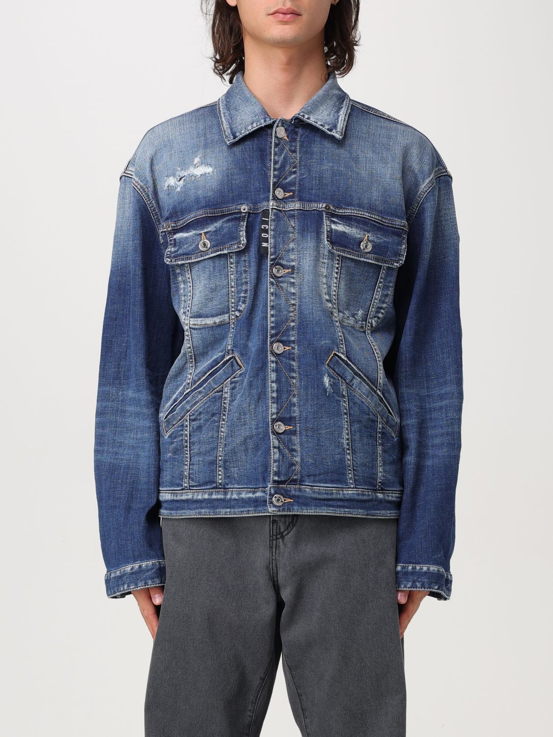 Distressed denim jacket - Blue