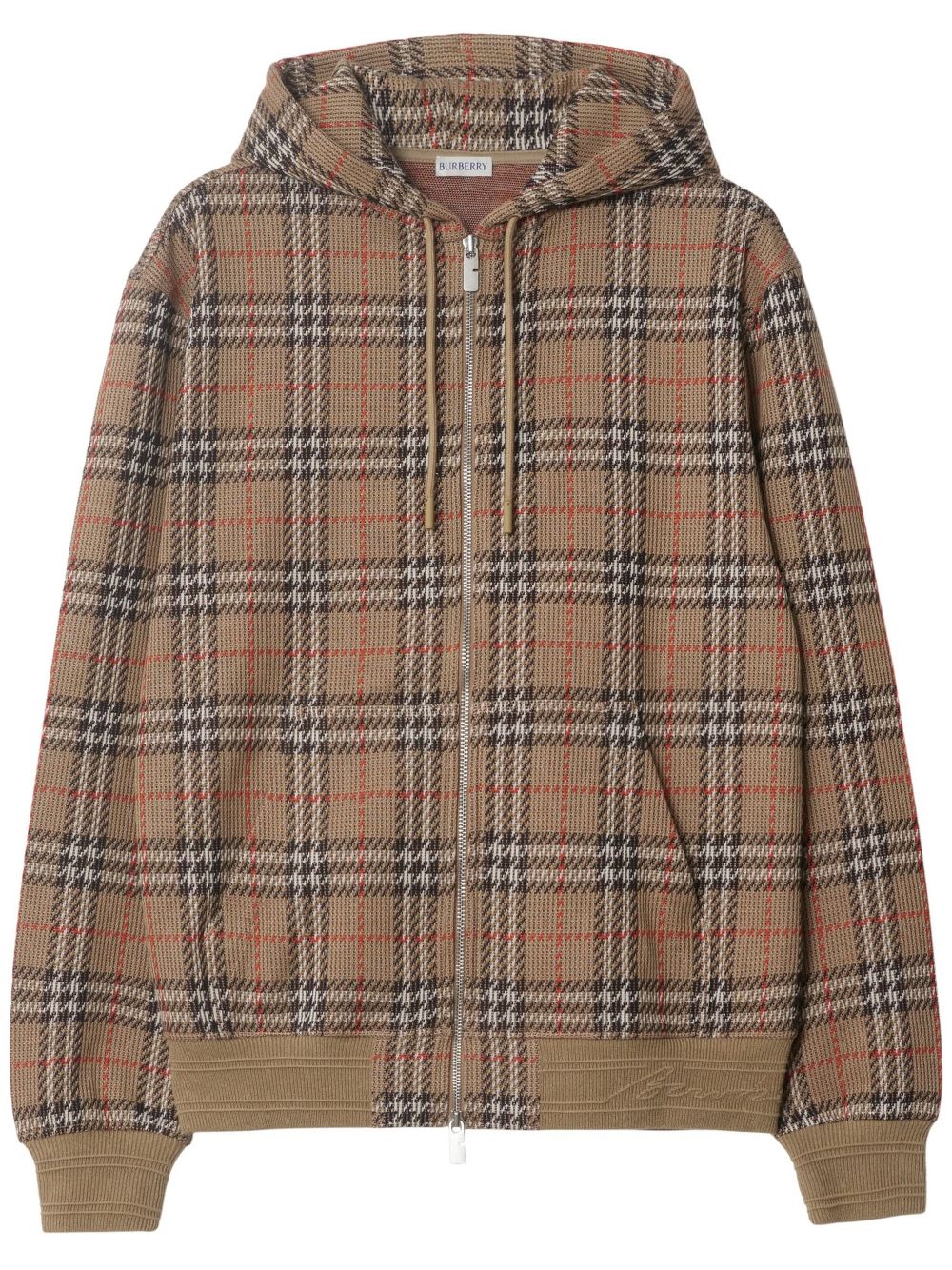 Vitnage Check hoodie - Brown