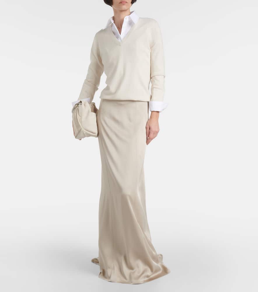 Satin maxi skirt