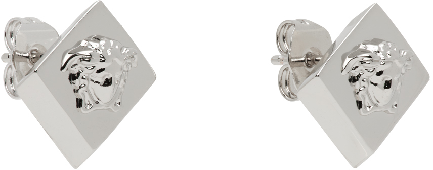 Versace Silver Medusa Mosaic Earrings