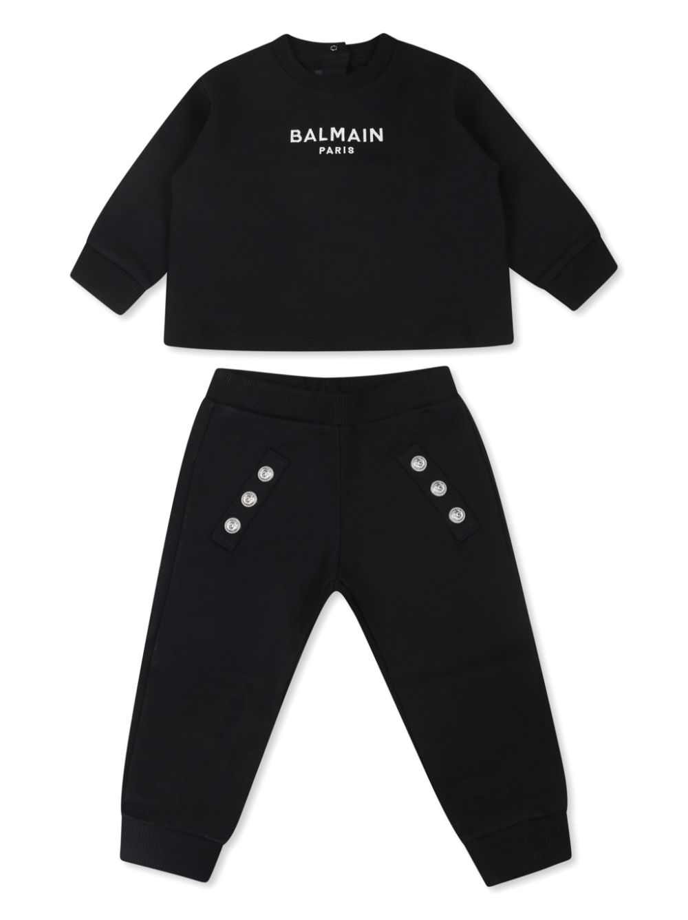 Logo-embroidered tracksuit - Black