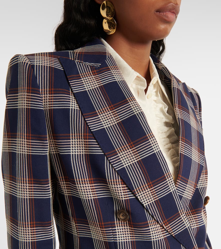 Checked wool blazer